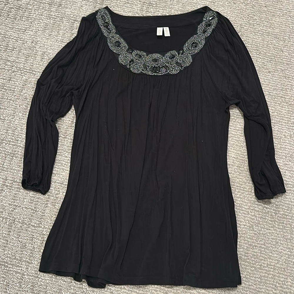 Madison Bejeweled Tunic in Black